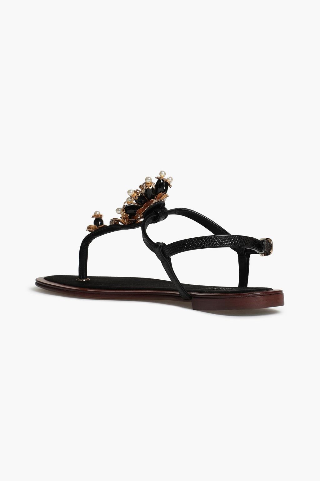 DOLCE&GABBANA Embellished patent-leather sandals