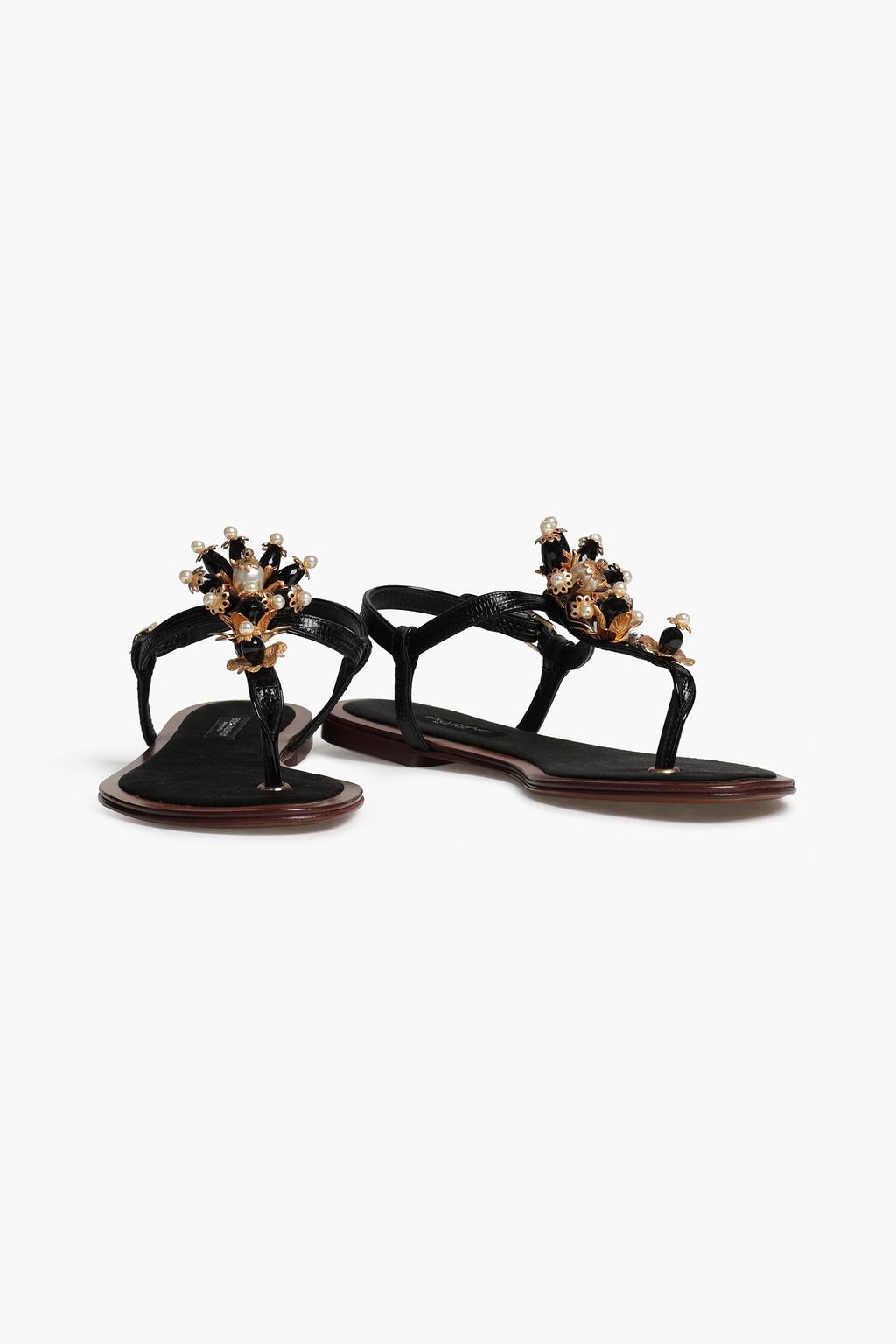 DOLCE&GABBANA Embellished patent-leather sandals