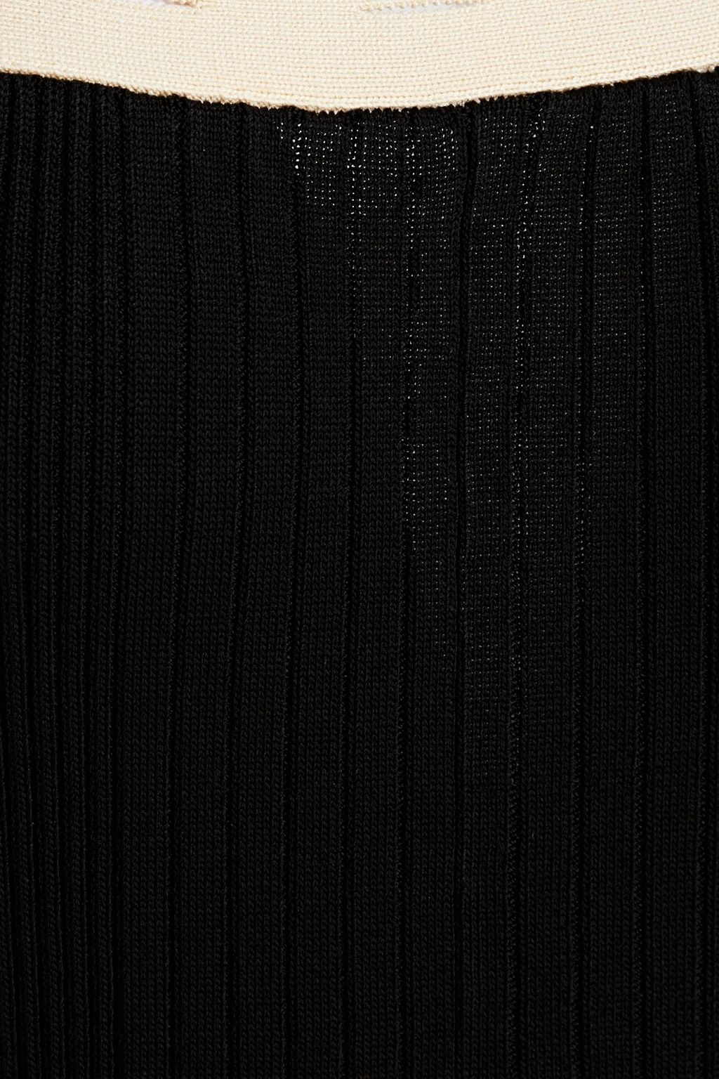 SANDRO Dalie two-tone ribbed-knit midi dress
