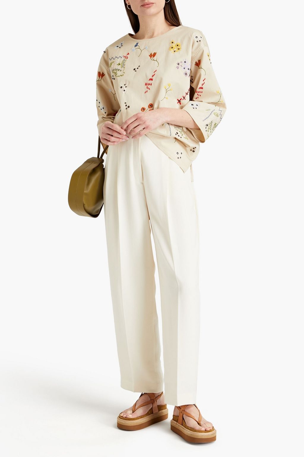 TORY BURCH Pleated crepe tapered pants | Sale up to 70% off | THE OUTNET