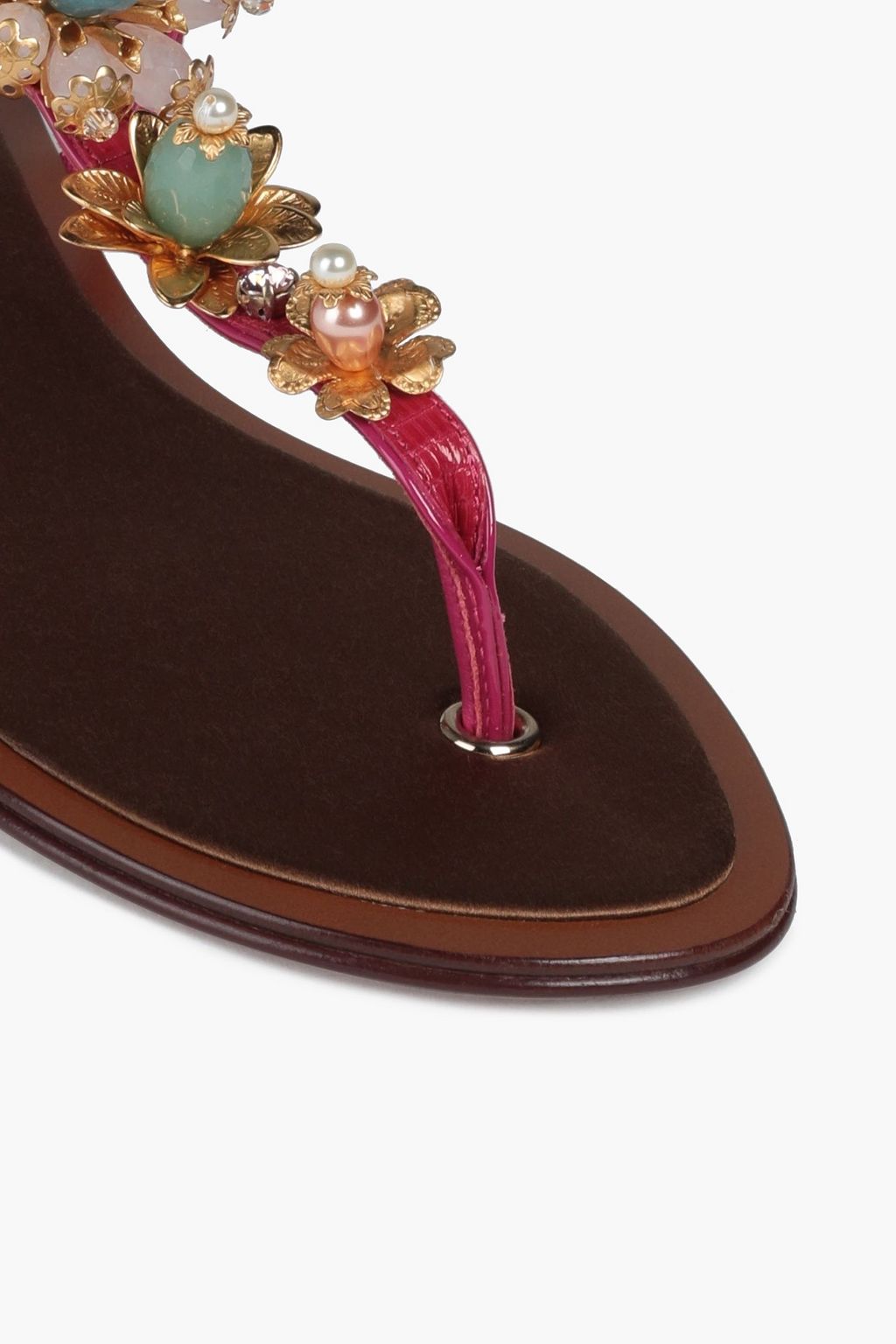 DOLCE&GABBANA Embellished lizard-effect leather sandals