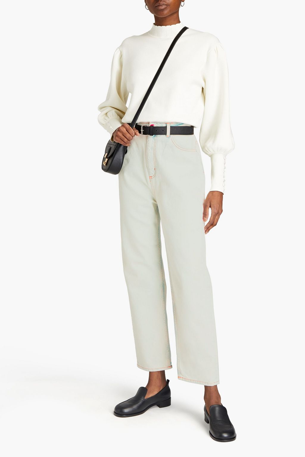 SANDRO Abelia bleached boyfriend jeans