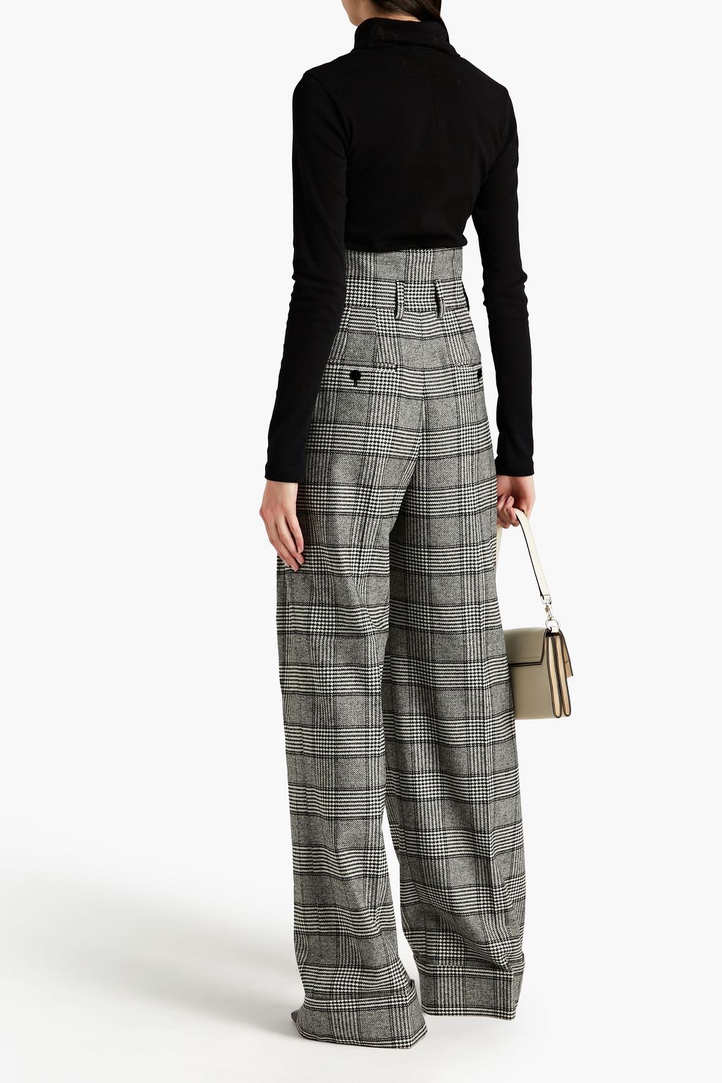 DOLCE&GABBANA Hose mit weitem Bein aus Tweed mit Glencheck-Muster und Falten
