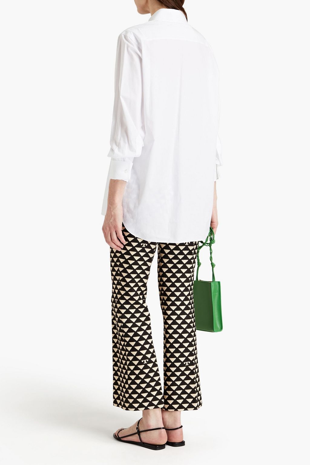 TORY BURCH Floral-print crepe flared pants