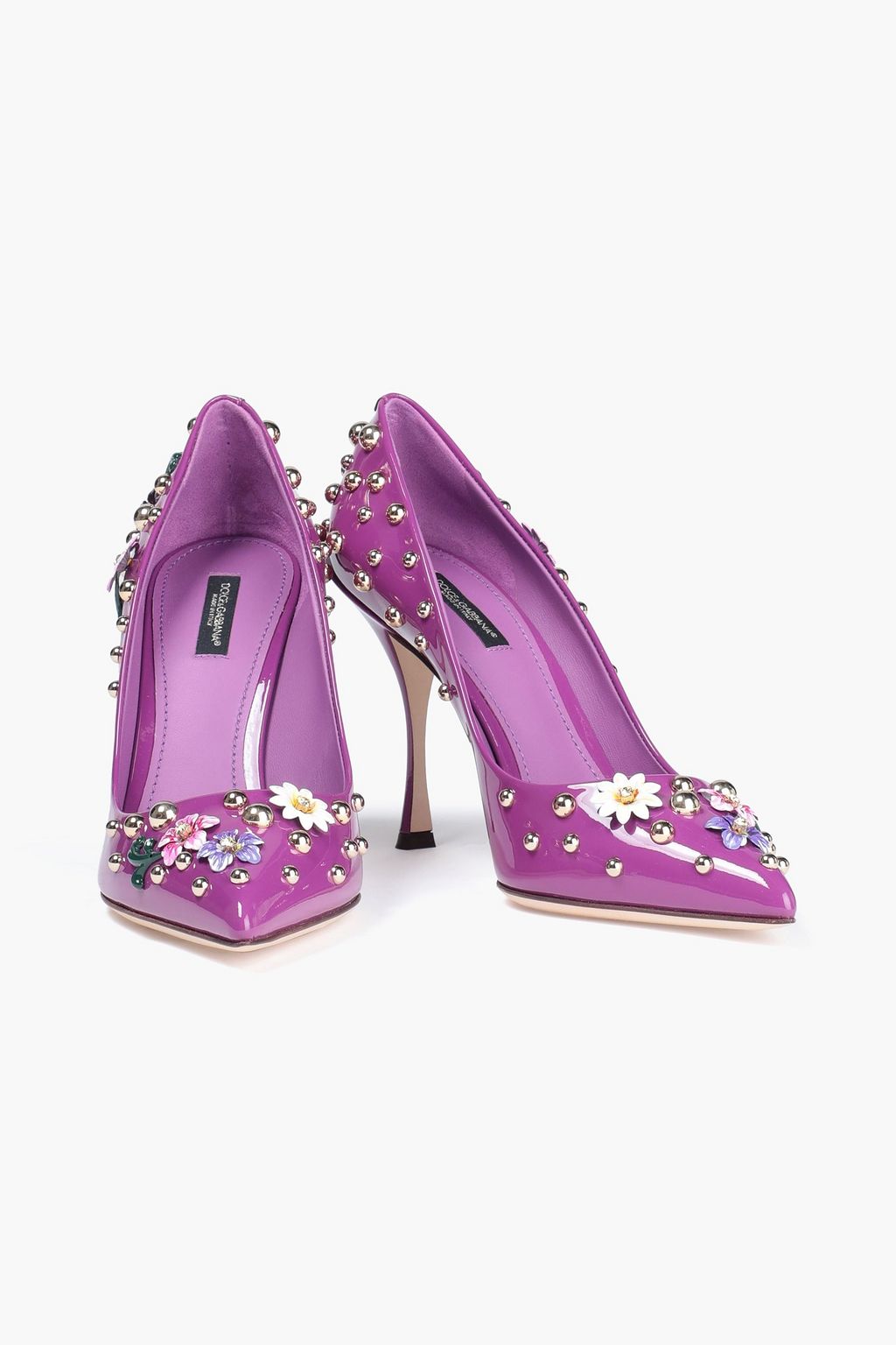 DOLCE&GABBANA Embellished patent-leather pumps