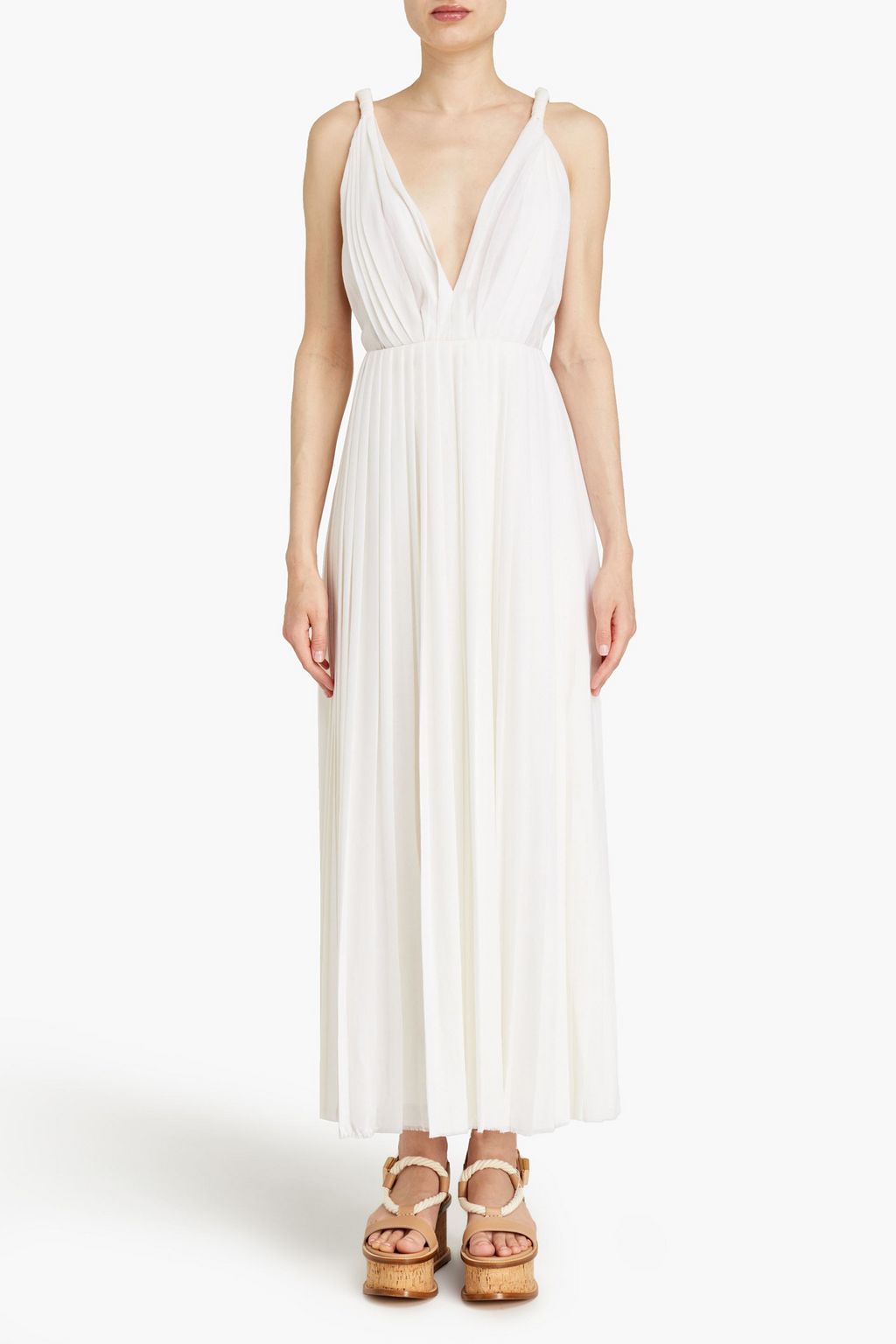GABRIELA HEARST Isle pleated wool and cashmere-blend maxi dress | Sale ...