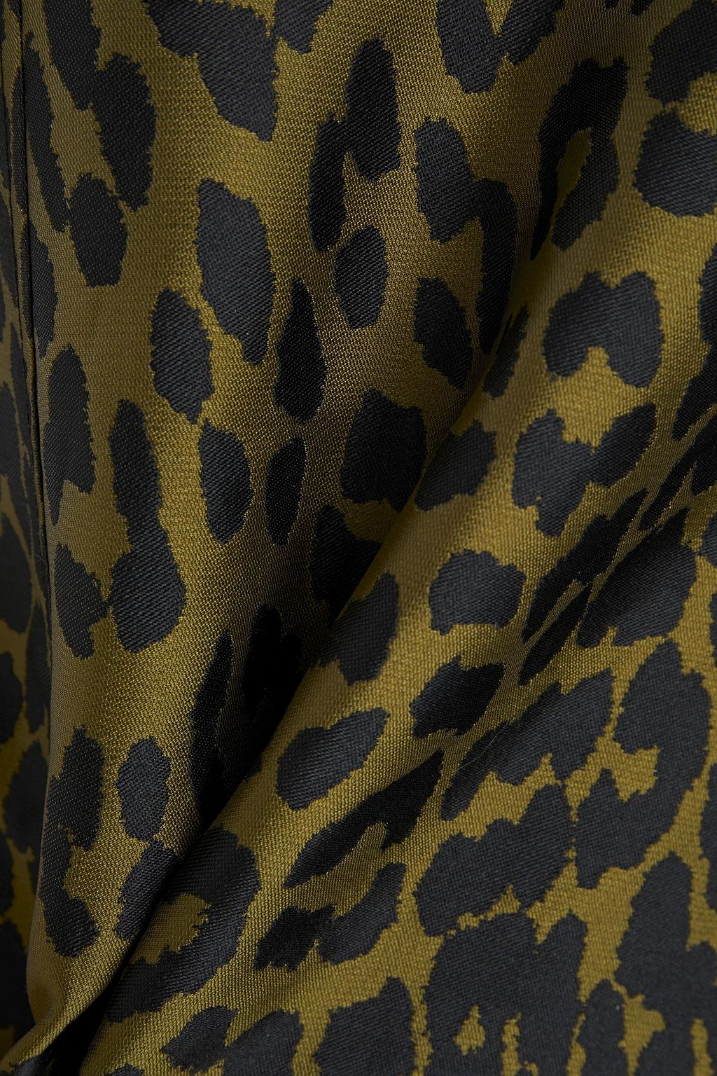 GANNI Leopard-print satin-jacquard midi dress