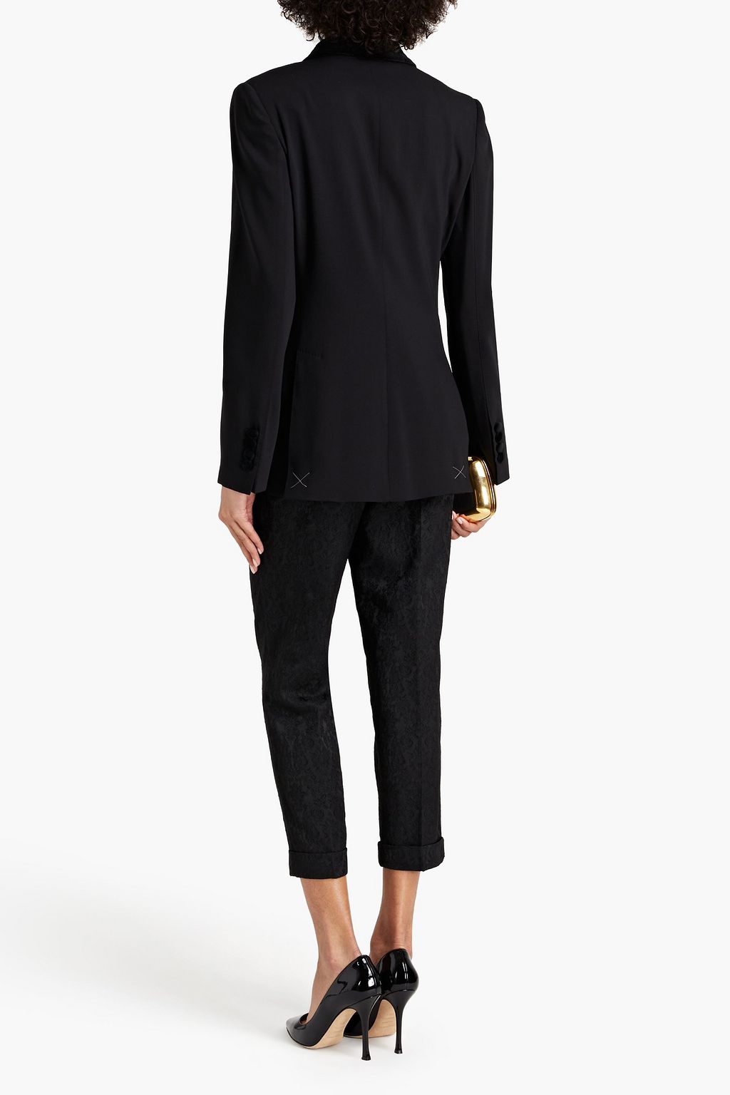 DOLCE&GABBANA Jacquard-paneled wool-blend twill blazer