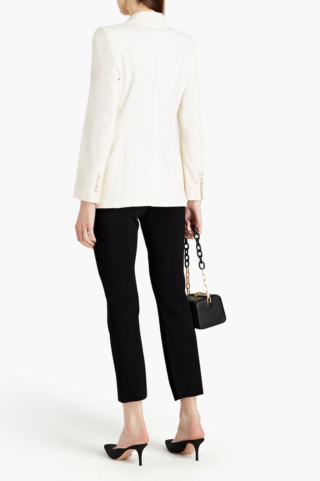 DOLCE&GABBANA Double-breasted wool-blend crepe blazer