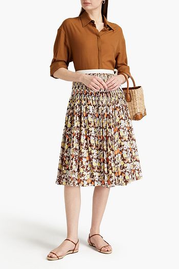 Tory burch pleated deals cotton wrap skirt