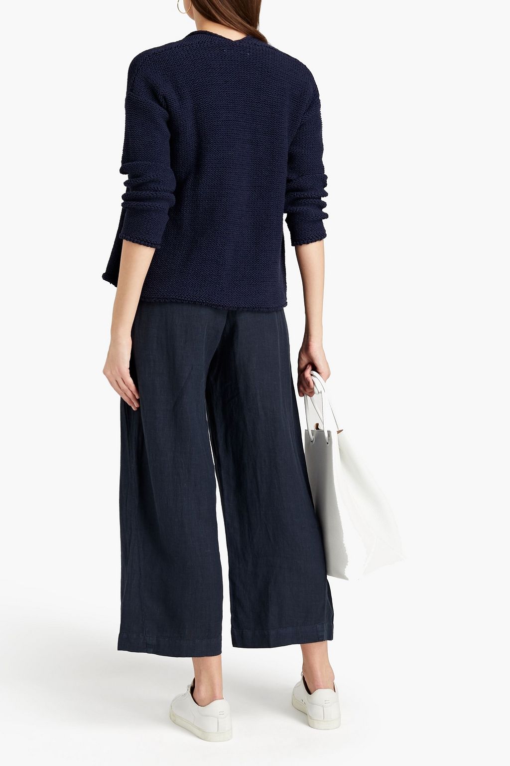 VELVET BY GRAHAM & SPENCER Lola cropped linen-canvas wide-leg pants