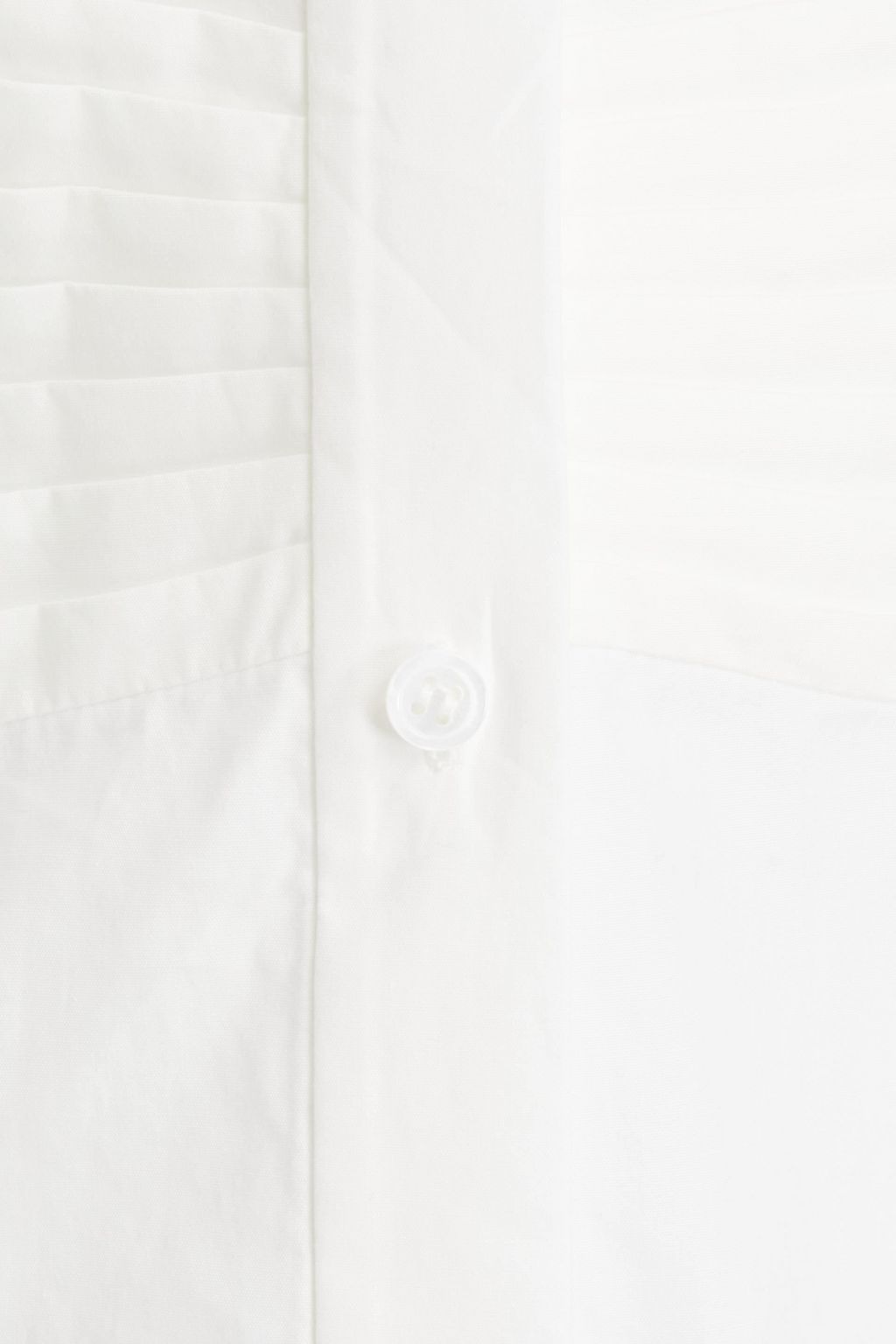 HALSTON Pintucked cotton-poplin shirt dress