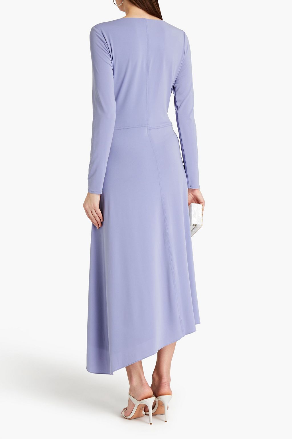 HALSTON Lyla wrap-effect jersey midi dress