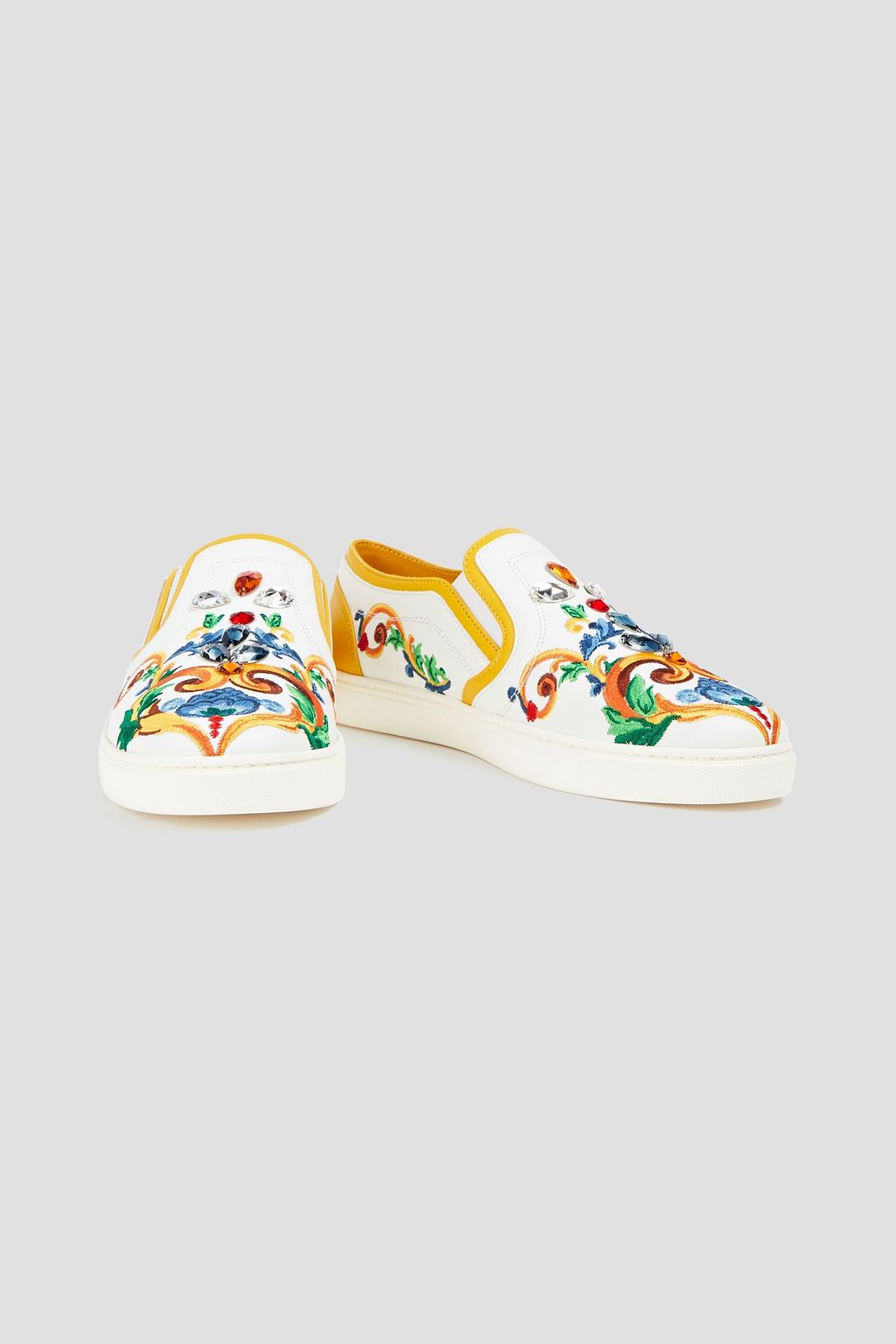 DOLCE&GABBANA Embellished leather sneakers