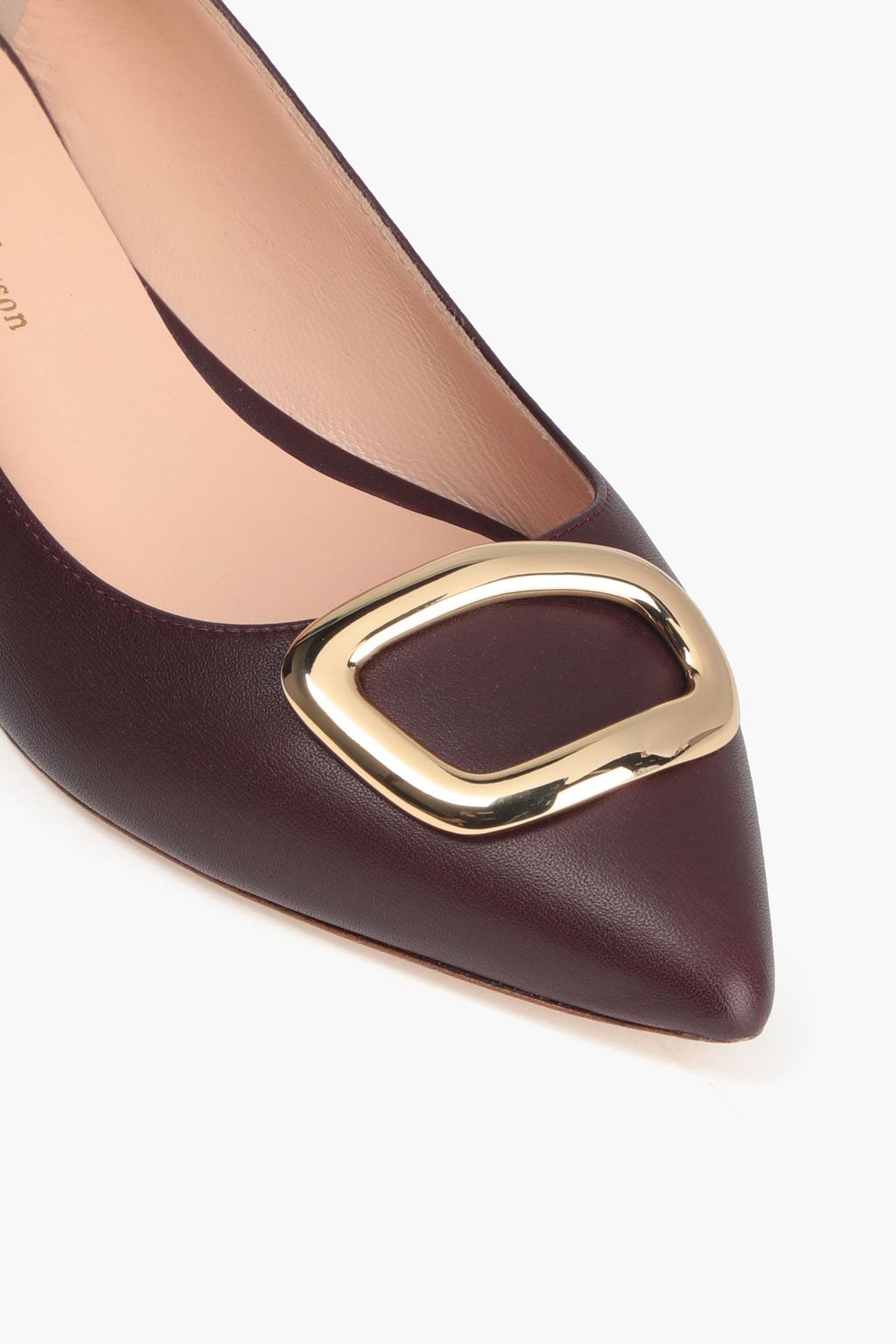 RUPERT SANDERSON Bedfa buckle-embellished leather point-toe flats