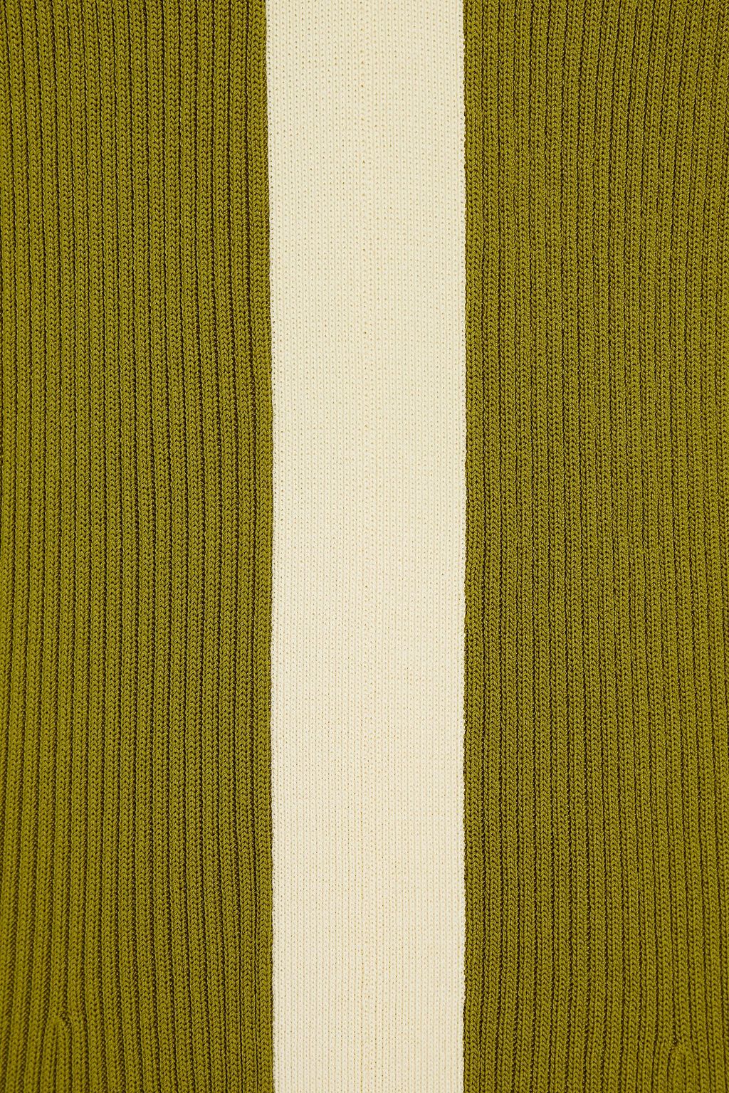SANDRO Elwire paneled ribbed midi dress