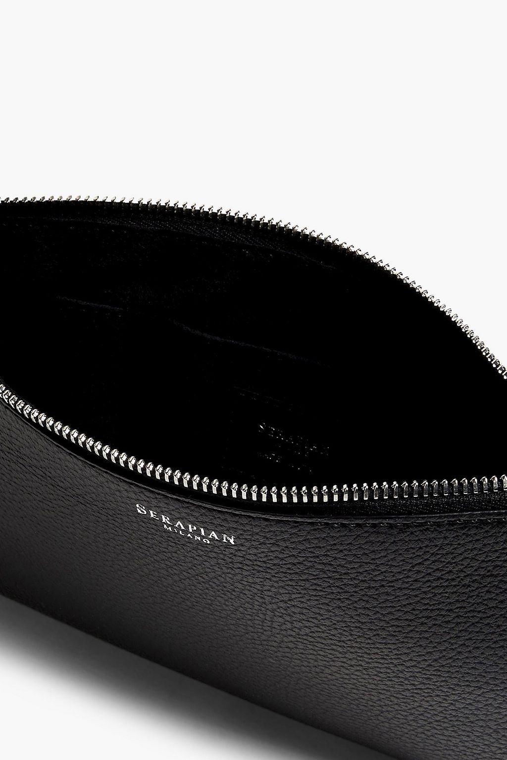 SERAPIAN Pebbled-leather pouch