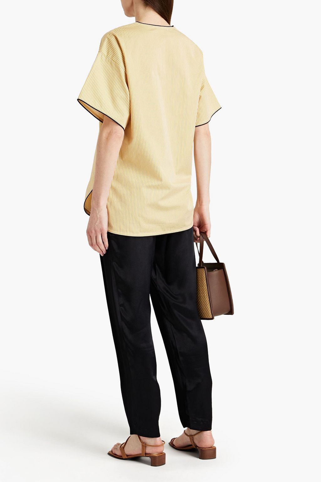 TORY BURCH Satin-crepe tapered pants