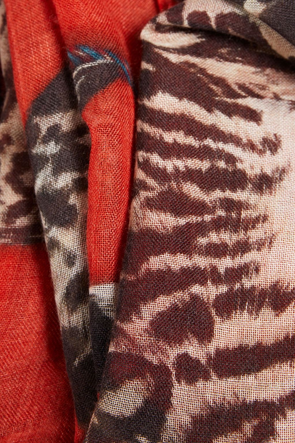 DOLCE&GABBANA Printed cashmere and silk-blend gauze scarf