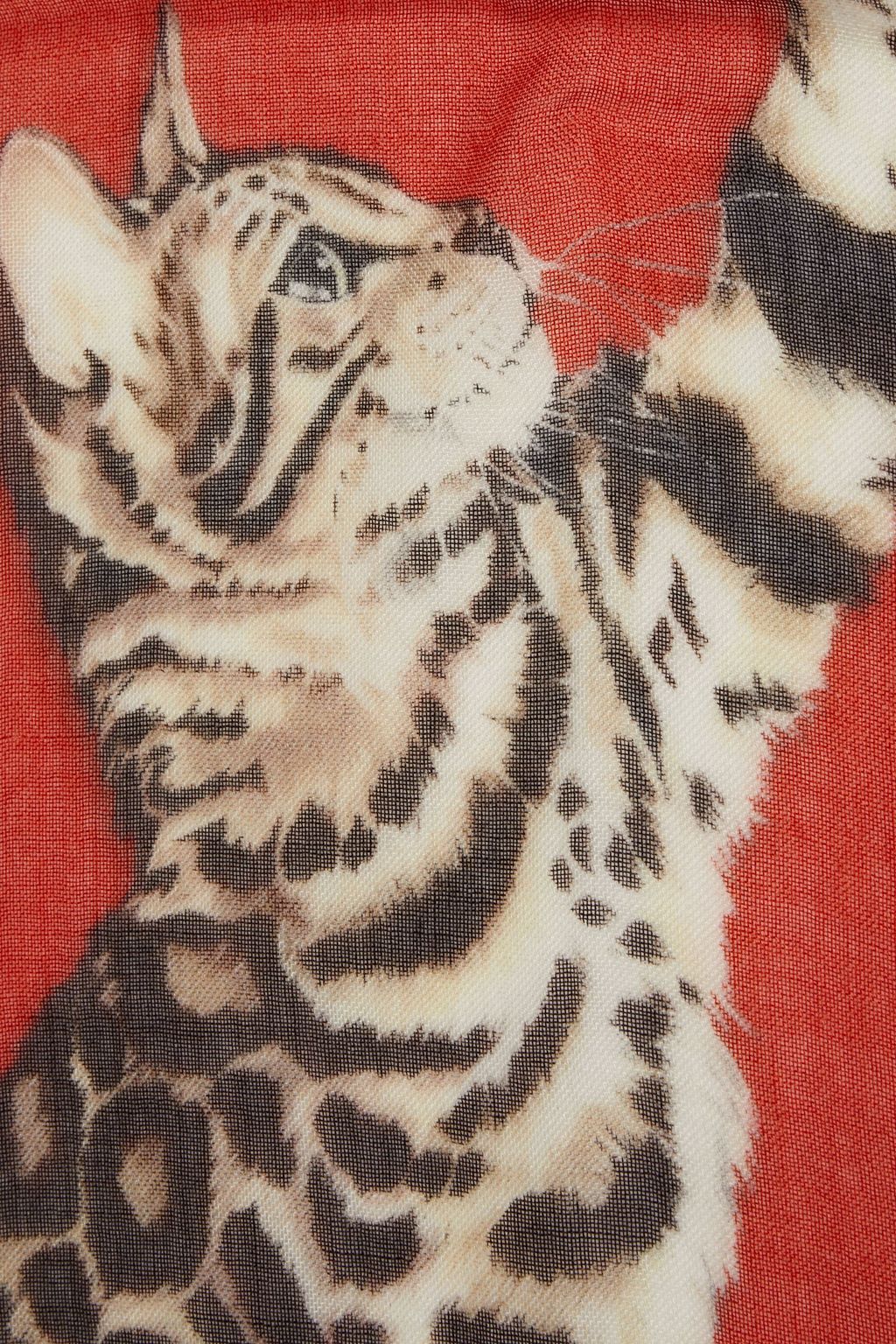 DOLCE&GABBANA Printed cashmere and silk-blend gauze scarf