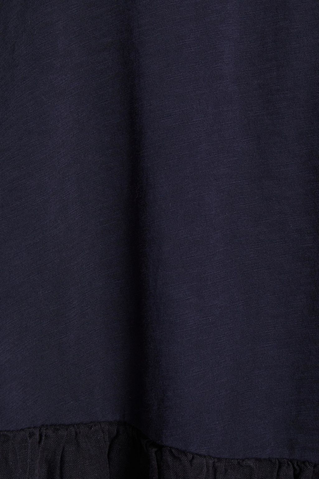 VELVET BY GRAHAM & SPENCER Linen-paneled ruffled slub cotton-jersey T-shirt