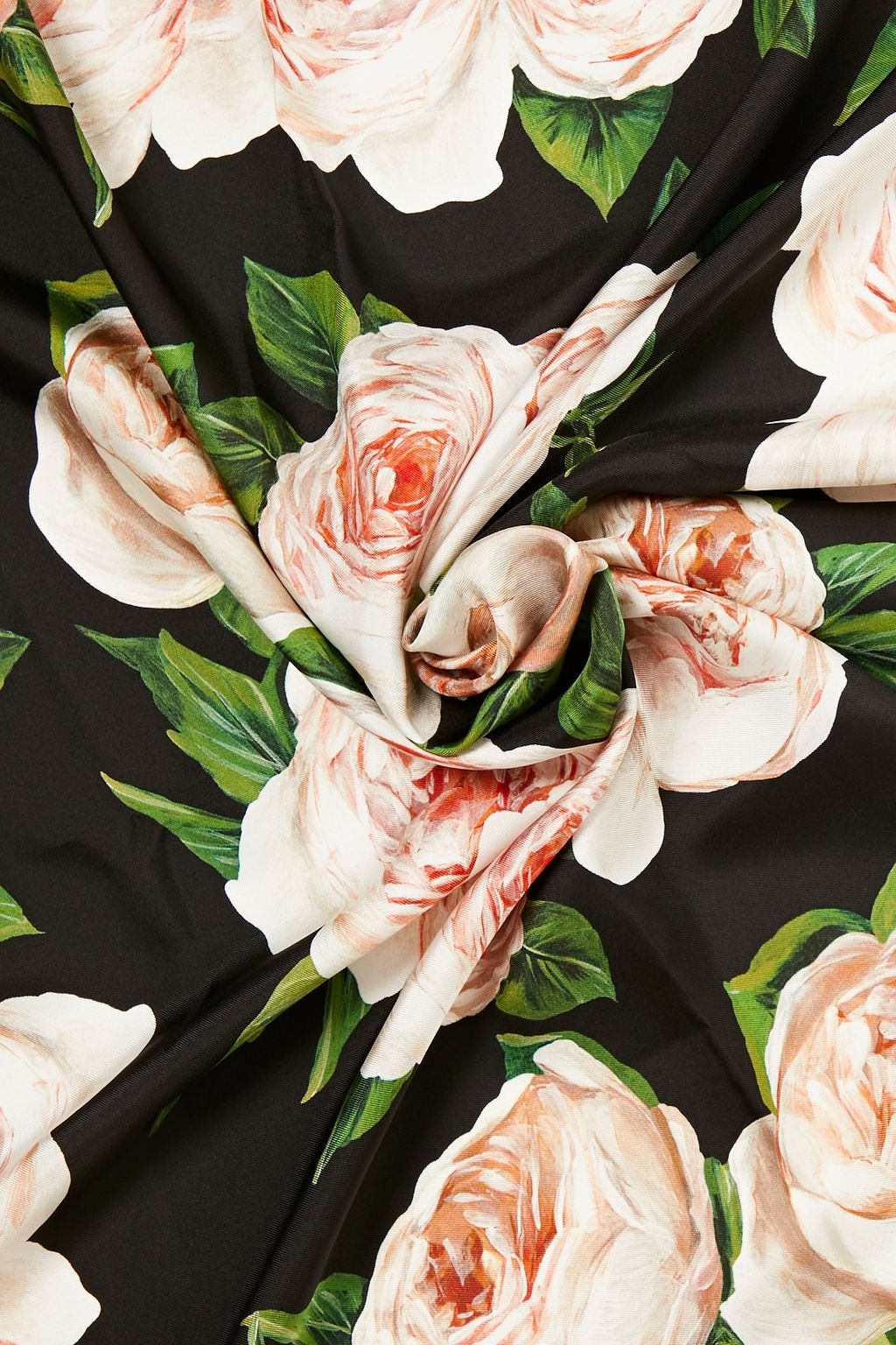 DOLCE&GABBANA Floral-print silk-twill scarf