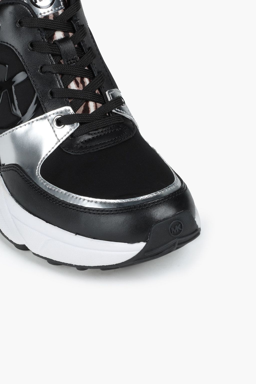 MICHAEL MICHAEL KORS Mickey metallic leather-paneled scuba sneakers