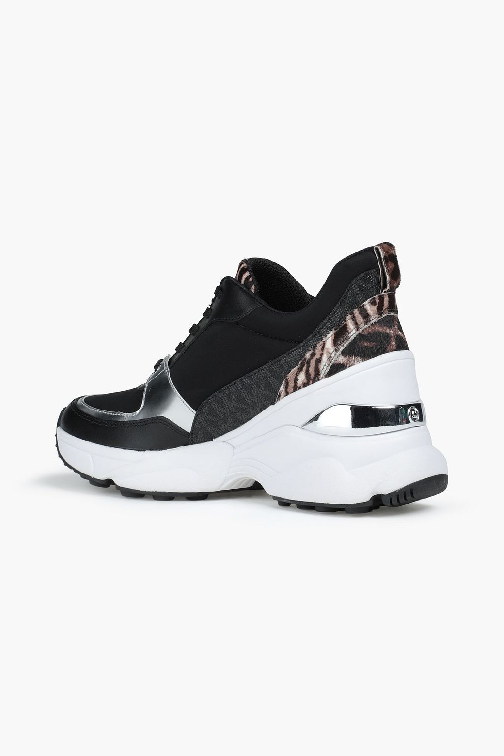 MICHAEL MICHAEL KORS Mickey metallic leather-paneled scuba sneakers