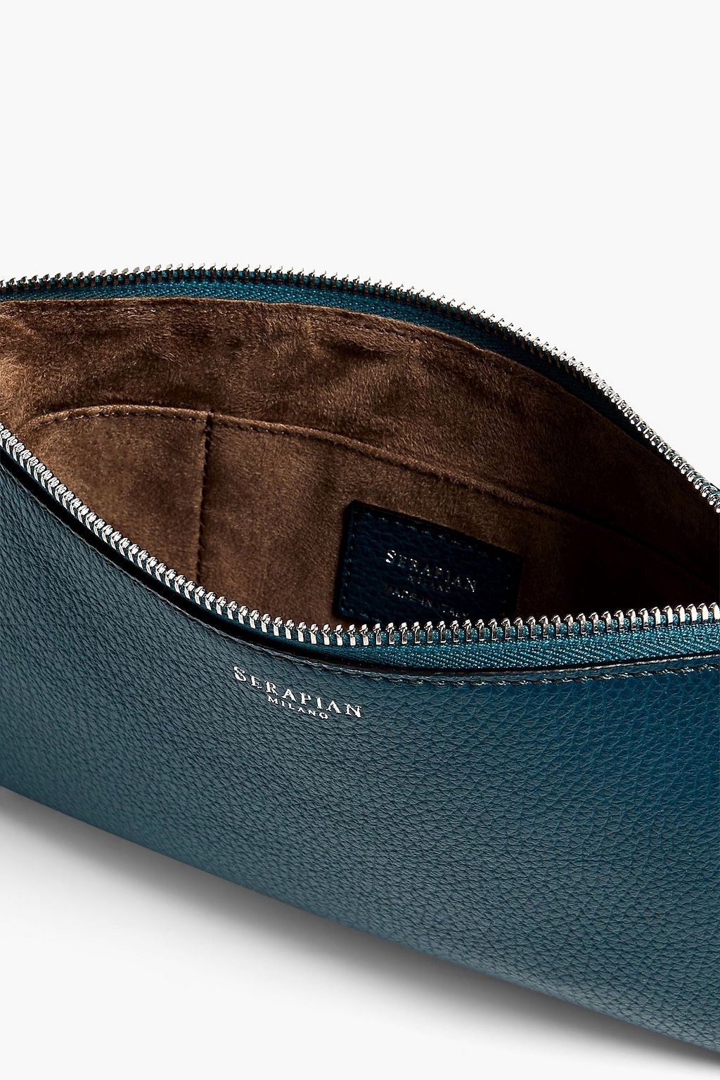 SERAPIAN Pebbled-leather pouch