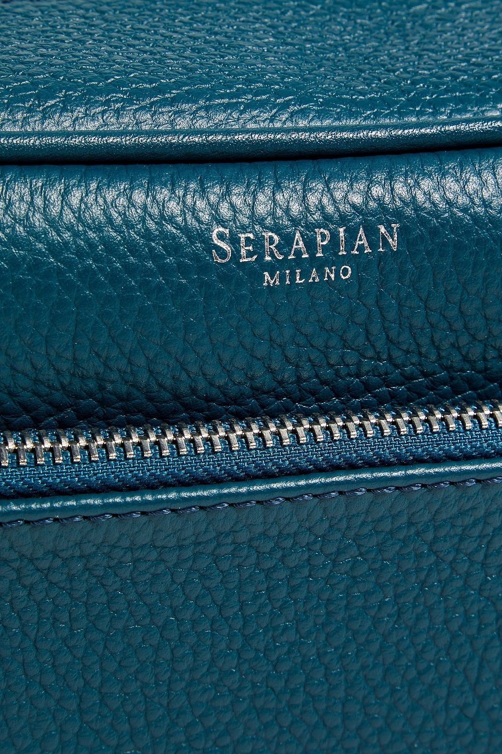SERAPIAN Pebbled-leather cosmetics case