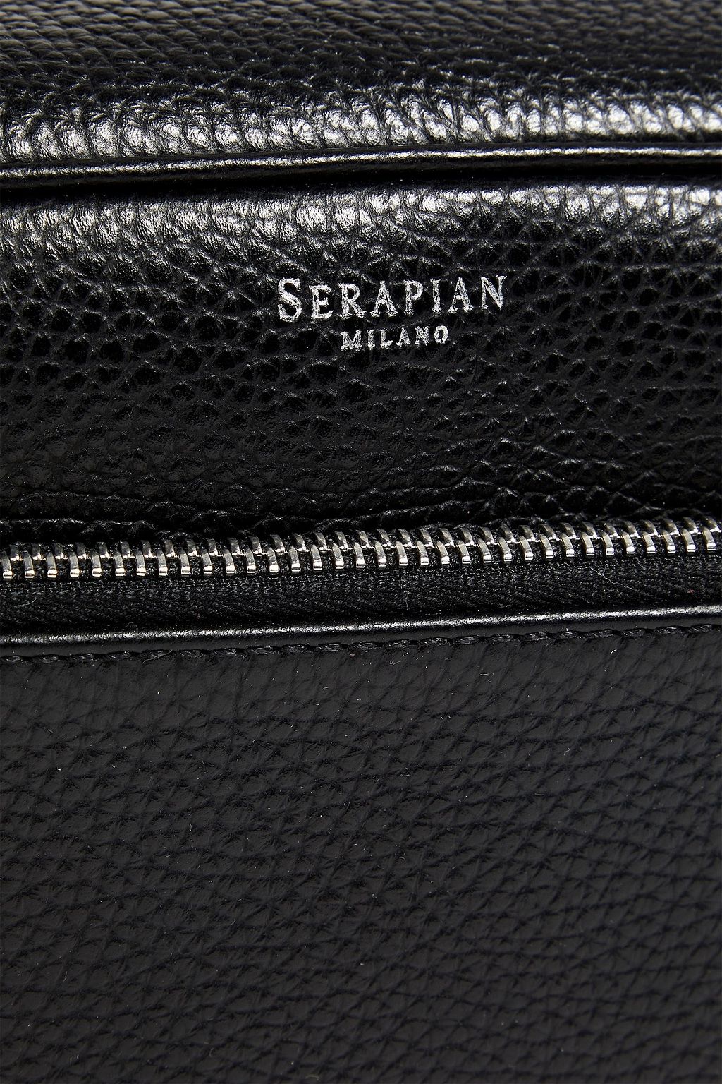 SERAPIAN Pebbled-leather cosmetics case