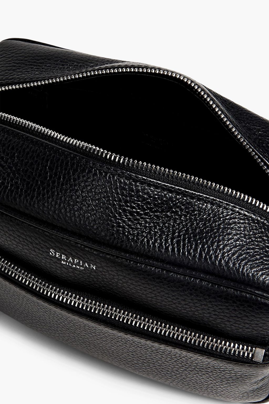 SERAPIAN Pebbled-leather cosmetics case