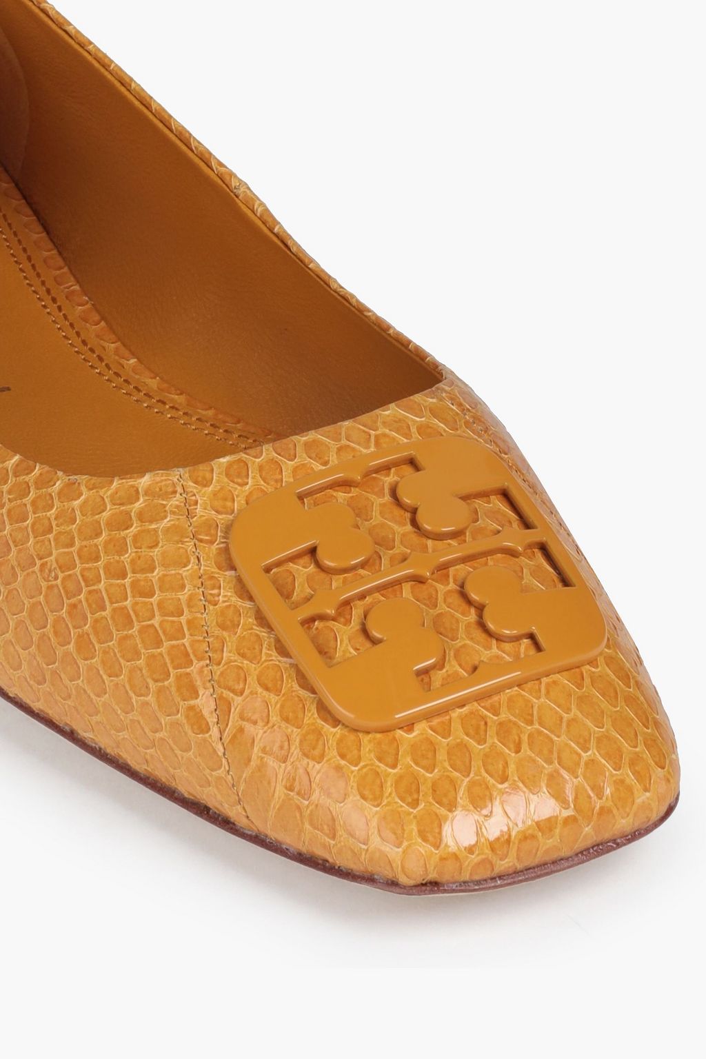 TORY BURCH Georgia Ballerinas aus Schlangenleder mit Verzierung