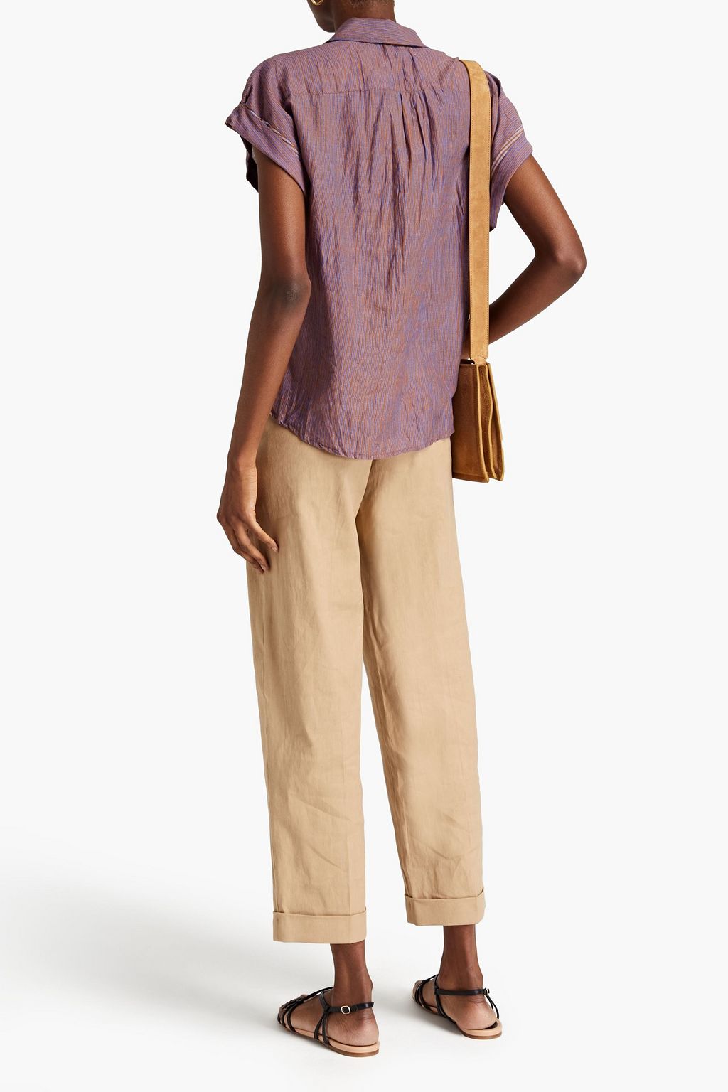 VELVET BY GRAHAM & SPENCER Aleta striped cotton-voile shirt