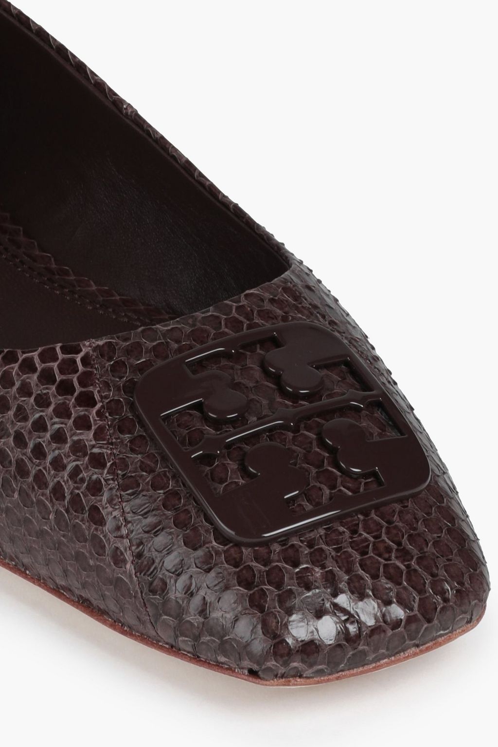 TORY BURCH Georgia embellished snake ballet flats