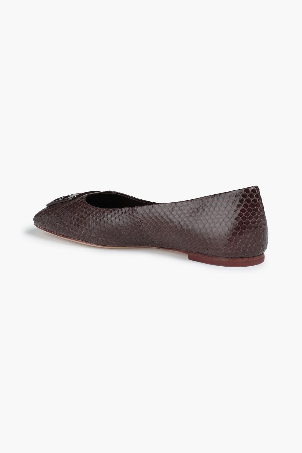 TORY BURCH Georgia embellished snake ballet flats