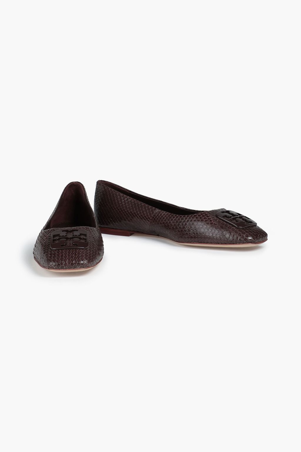 TORY BURCH Georgia embellished snake ballet flats