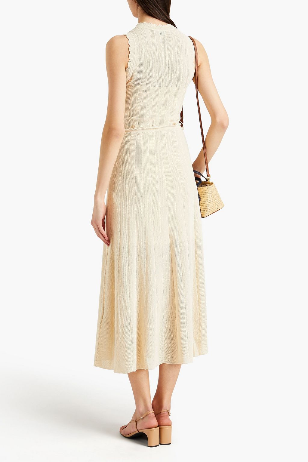 SANDRO Juliane crochet-knit midi dress