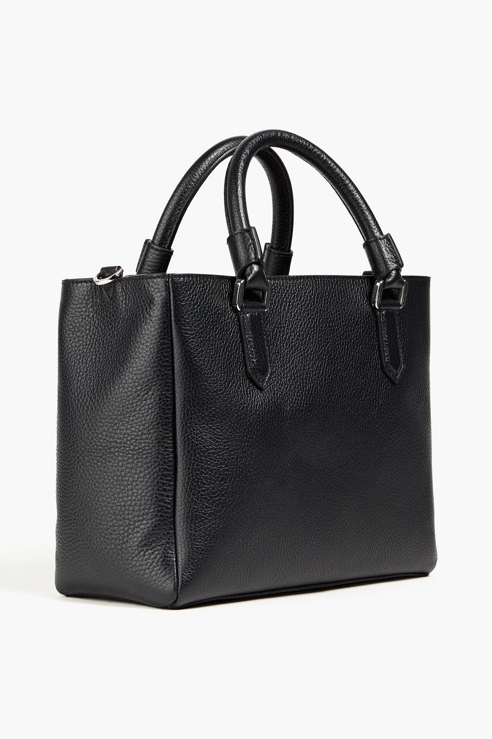 Serapian Lorelei Small Pebbled-leather Tote In Black