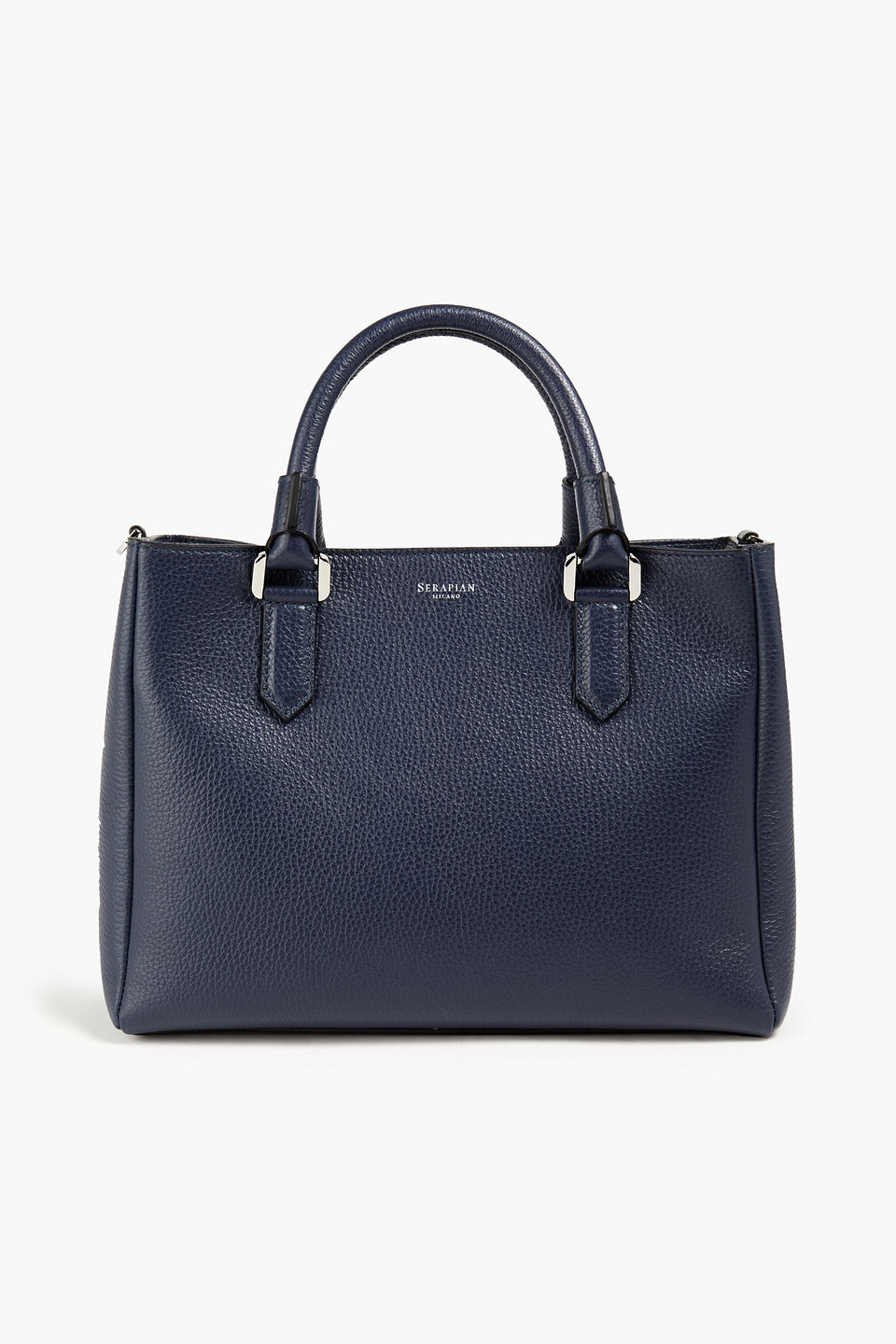 Serapian Woman Lorelei Small Pebbled-leather Tote Navy Size --