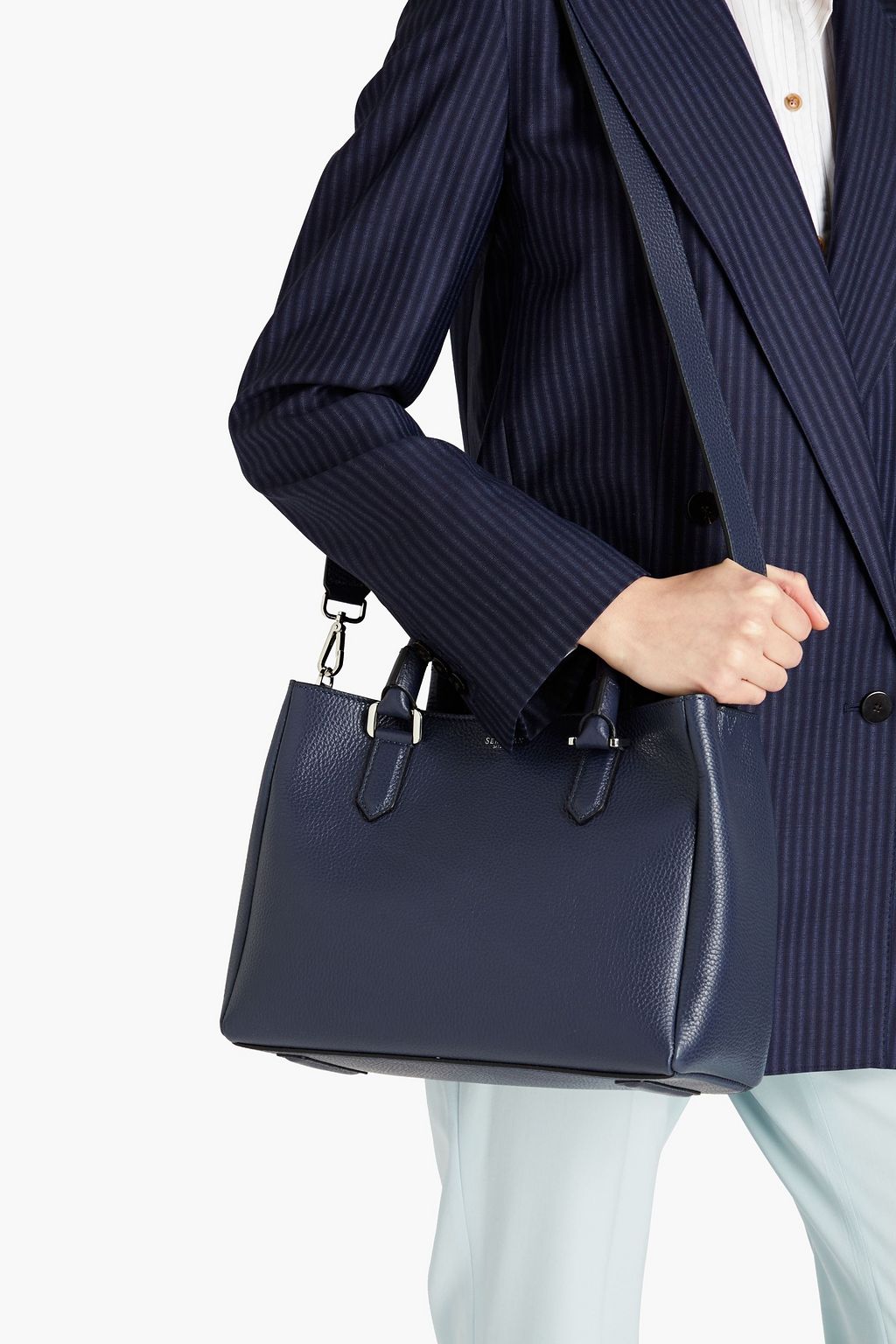 SERAPIAN Lorelei small pebbled-leather tote