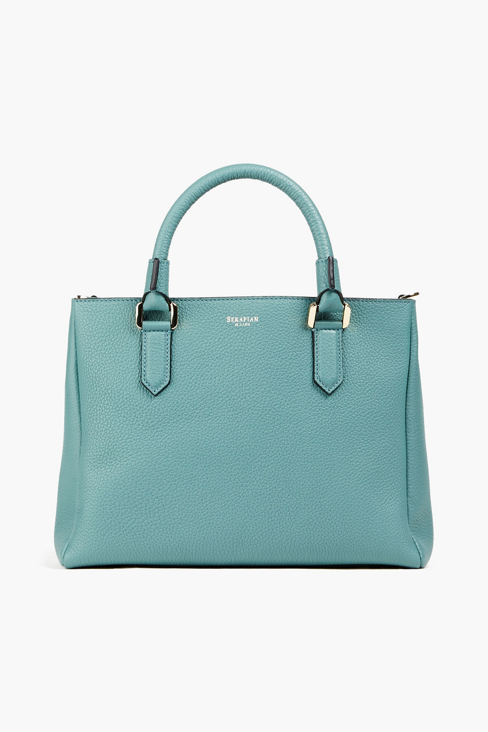 Serapian Woman Lorelei Small Pebbled-leather Tote Sage Green Size --