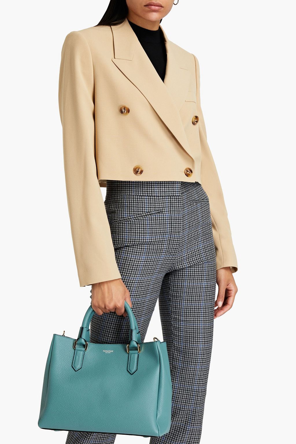 SERAPIAN Lorelei small pebbled-leather tote