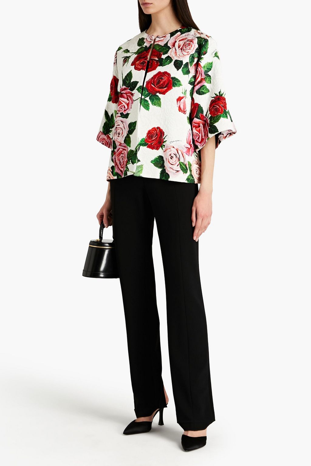 DOLCE&GABBANA Floral-jacquard jacket