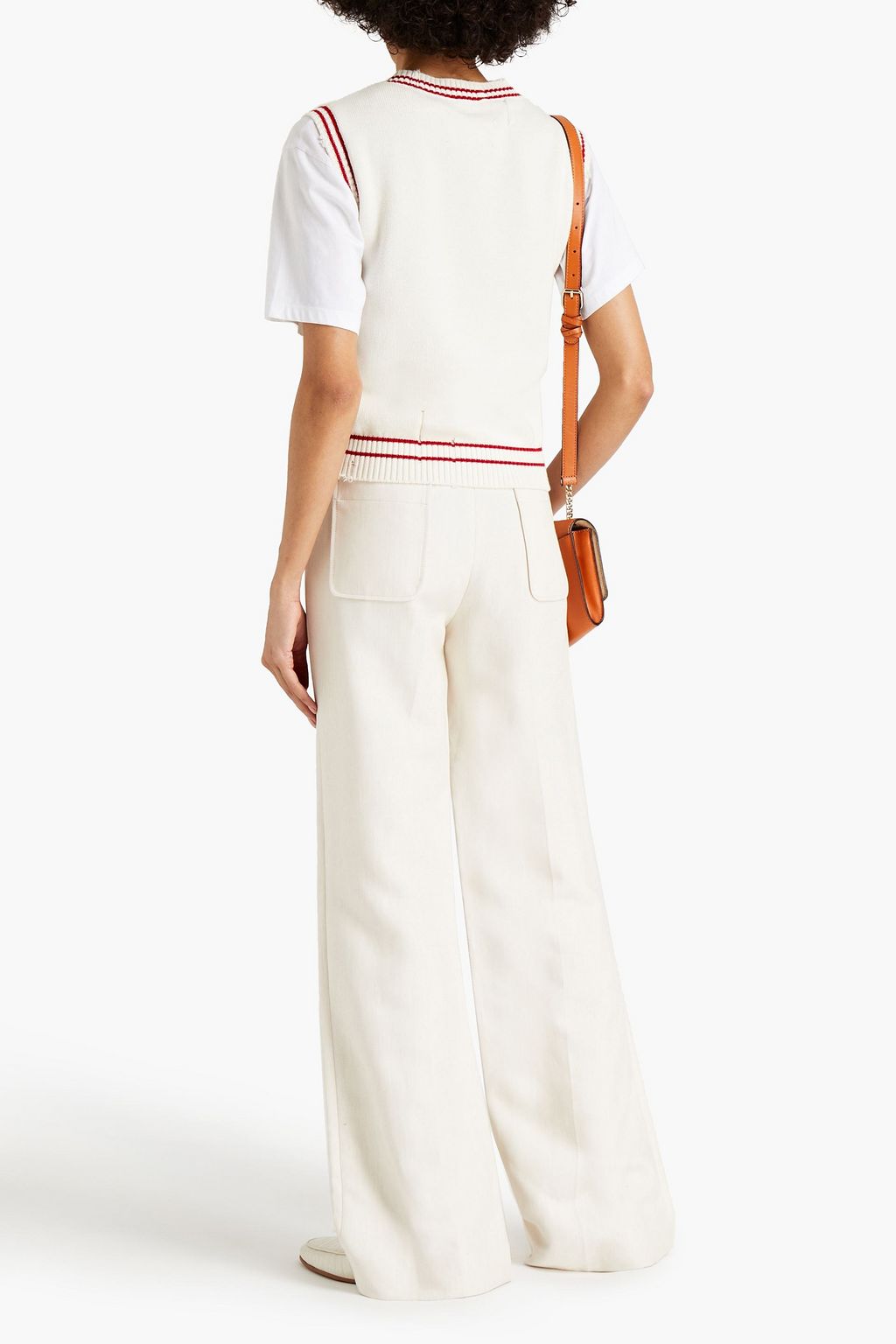 SANDRO Ulysse Lyocell and cotton-blend wide-leg pants
