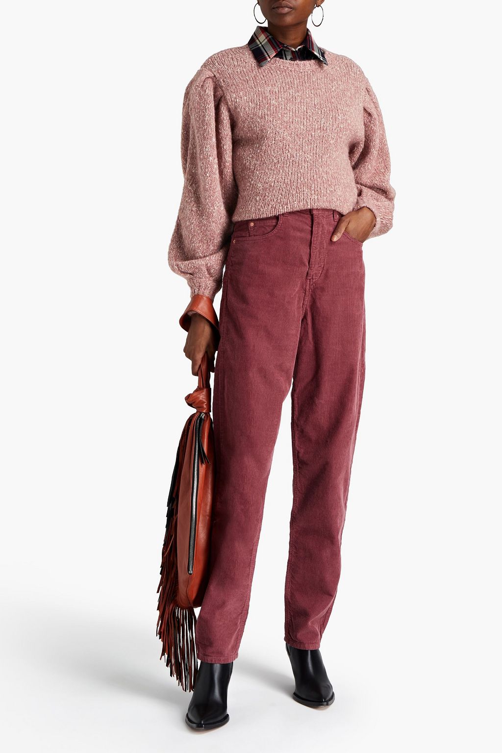 MARANT ÉTOILE Gathered mélange knitted sweater