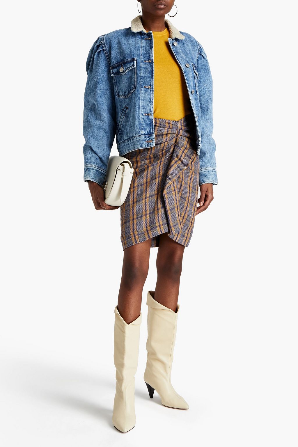 MARANT ÉTOILE Nolinea faux shearling-trimmed denim jacket