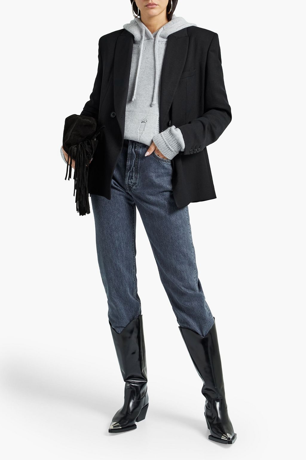 BA&SH Veste Treat double-breasted woven blazer
