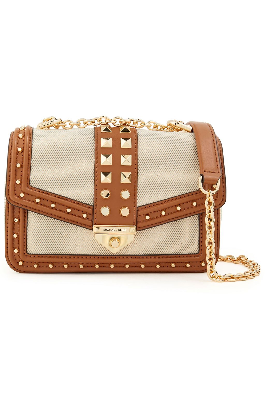 MICHAEL MICHAEL KORS Soho small studded faux leather and canvas
