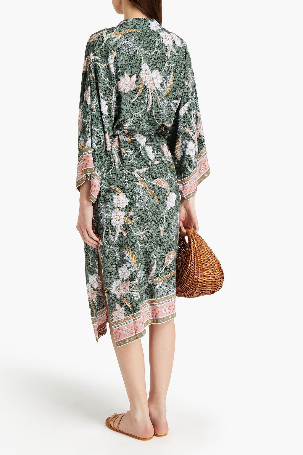 SEAFOLLY Belted printed crepe de chine kimono